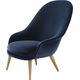 Bat Lounge Chair High Back Wood Fully Upholstered Oak Velluto 970 Gubi F3 Q