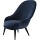 Bat Lounge Chair High Back Wood Fully Upholstered Black Stained Oak Semi Matt Velluto 970 Gubi F3 Q