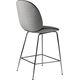 Beetle Counter Chair Conic Fully Upholstered Black Chrome Kvadrat Remix Piping Leather Black B3 Q
