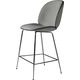 Beetle Counter Chair Conic Fully Upholstered Black Chrome Kvadrat Remix Piping Leather Black F3 Q
