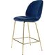 Beetle Counter Chair Conic Fully Upholstered Brass Gubi Velluto 420 Piping Gubi Velluto 970 F3 Q